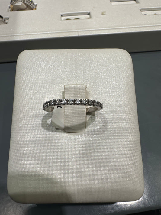 Bague en or Blanc 10K .13CT Diamant 1.67g