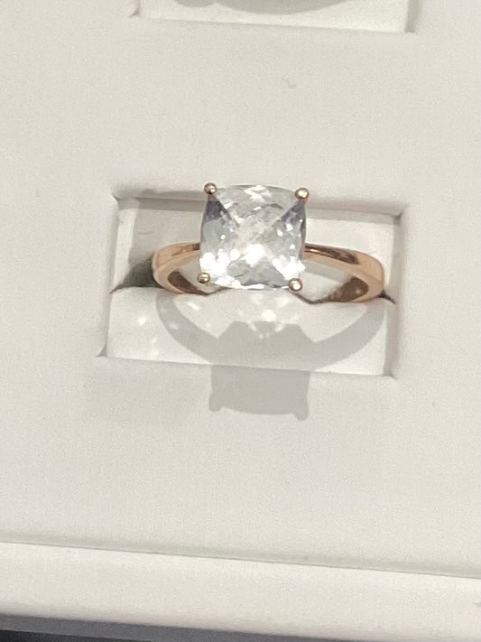 Anillo de oro rosa de 14 quilates para mujer