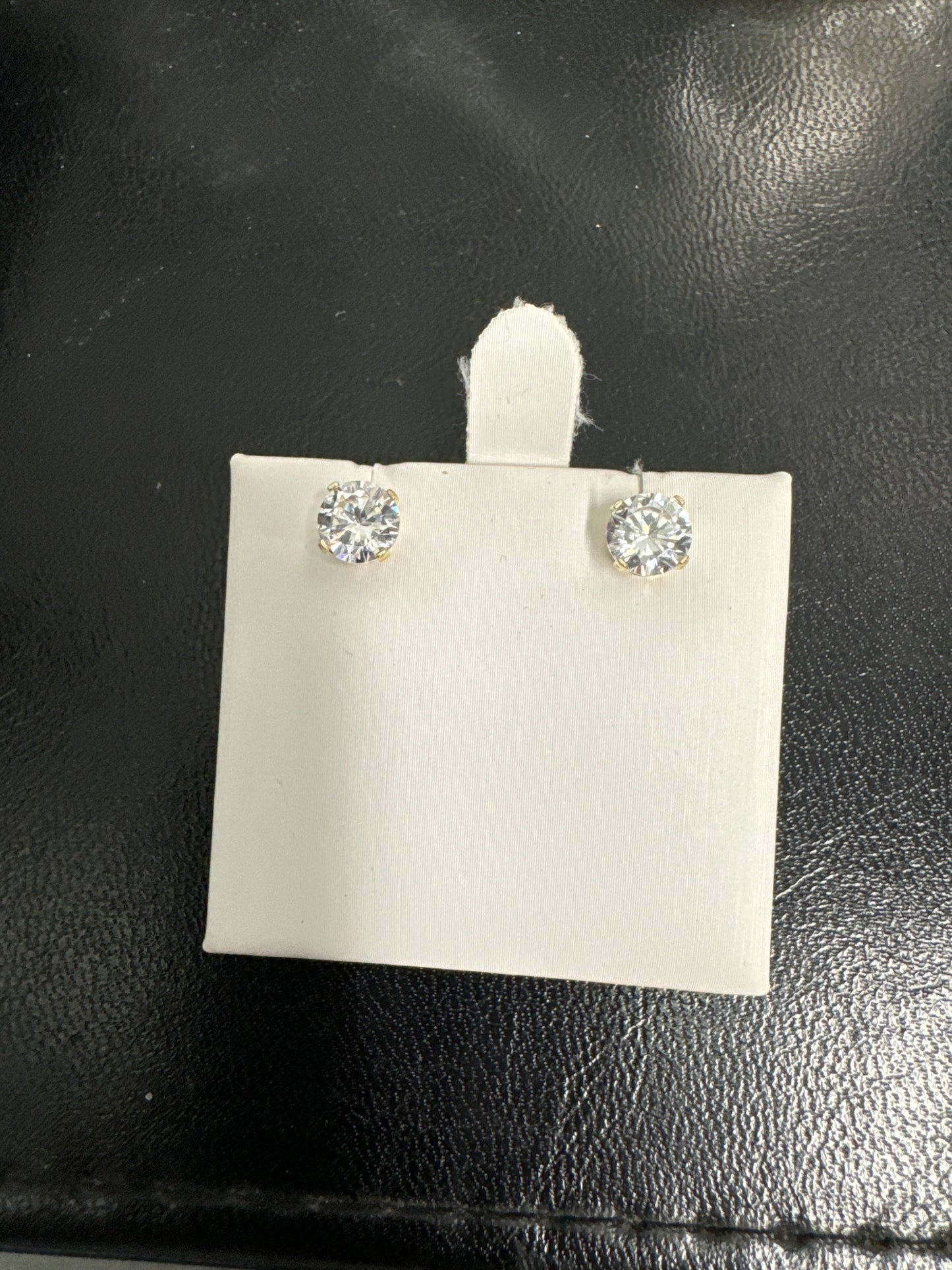 10K YG Boucles d’oreilles CZ 0.75PT 6.00mm