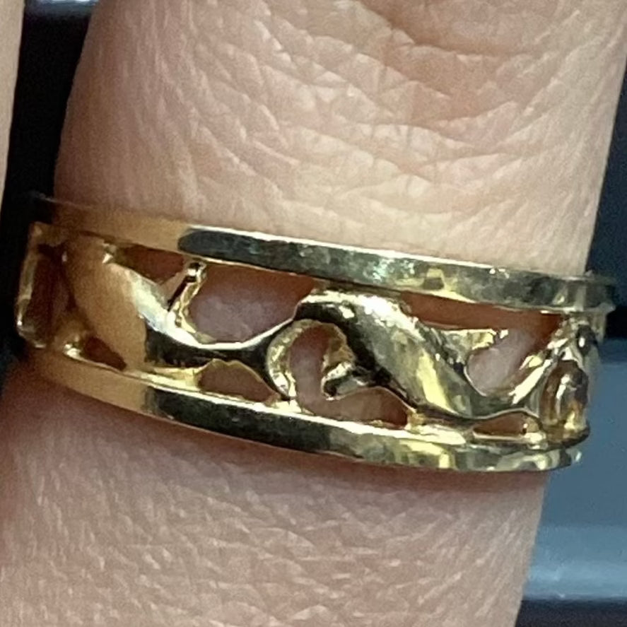 Dolphin 10K Yellow Gold Ring 3.07g