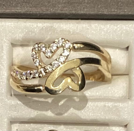 Anillo de oro de 10 quilates para mujer, 2,88 g