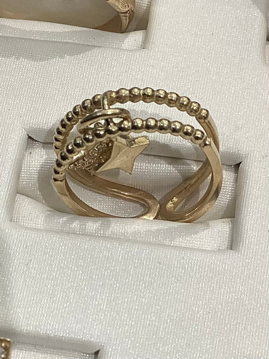 Anillo de oro de 10 quilates para mujer, 2,20 g