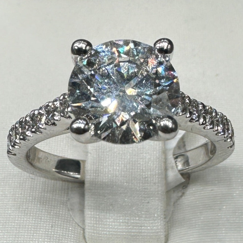 14K W Lab Diamond Ring 2.55CT