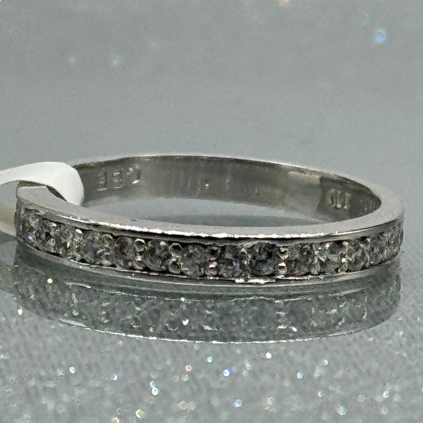 Eternity 10K White Gold Ring zirconia