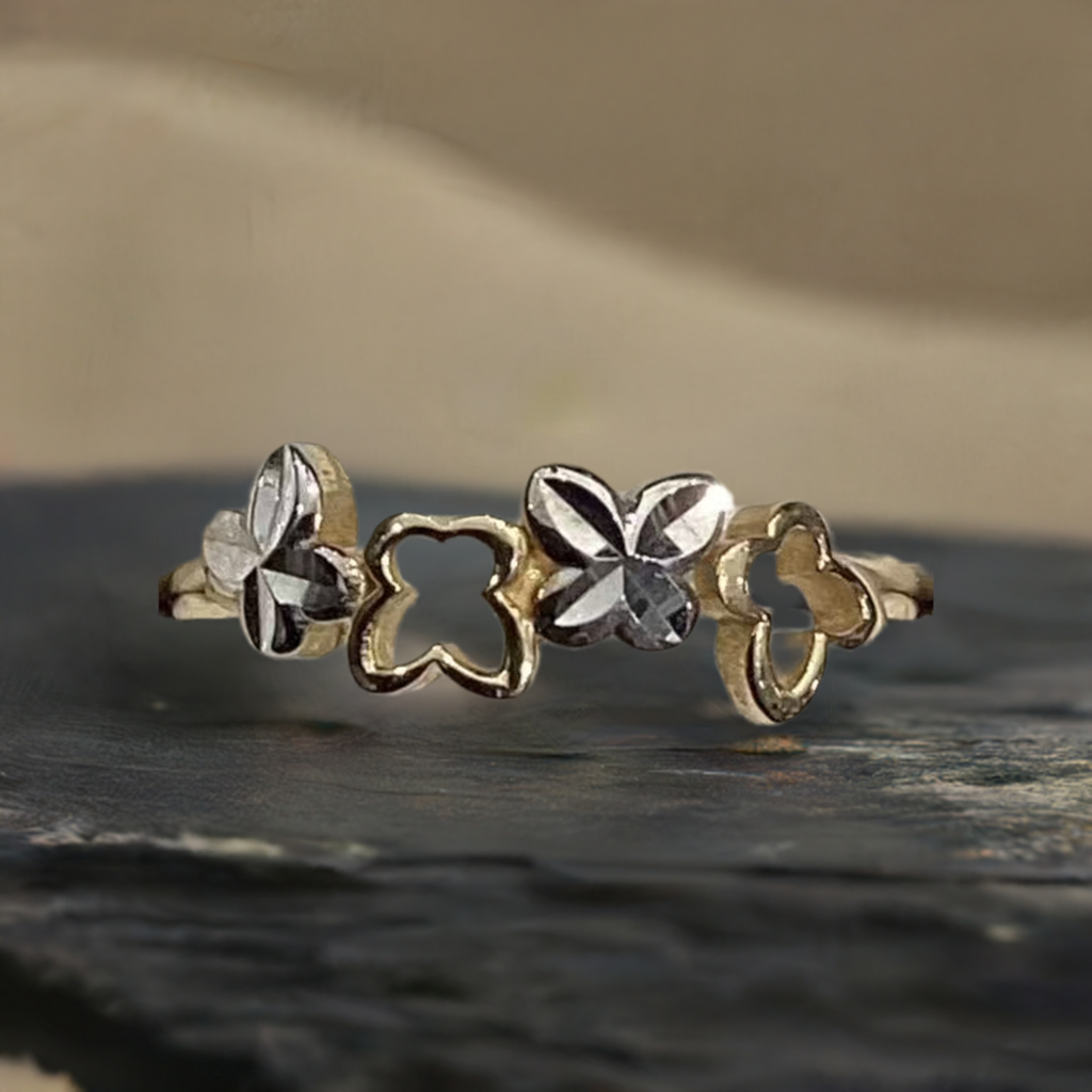 Butterfly 10K Y Gold Women Ring 1.23g