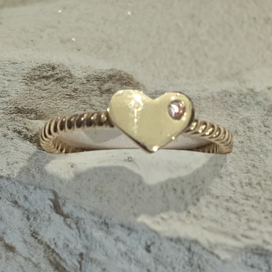 Heart 10K Yellow Gold Women Ring 1.66g