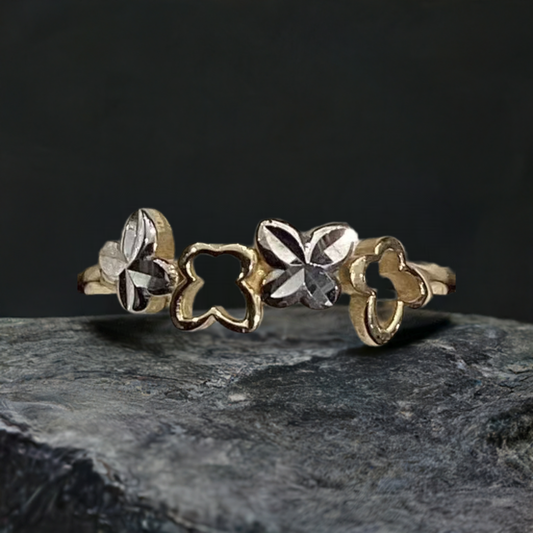 Butterfly 10K Y Gold Women Ring 1.23g