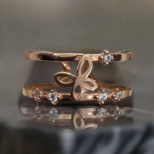 10K Rose Gold Women butterfly Ring 1.76g